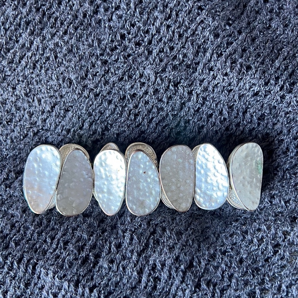 Hammered metal silver bracelet LUCKY BRAND